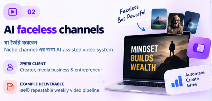 AI faceless channels service opportunity